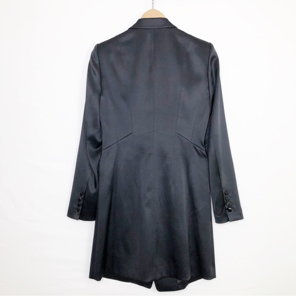 Time Post Modern Black satin one button closure blazer - Picture 2 of 10